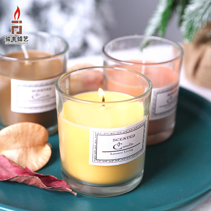 Aromatic Lavender-Scented Glass Candle in Gift Box