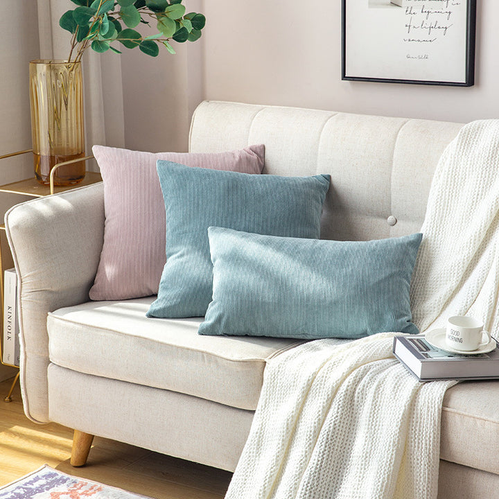 Cord decorative cushion cover with fine ribbed structure and concealed zipper Kalsten