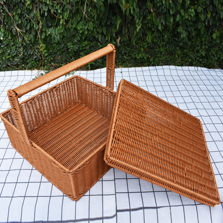 Handcrafted Woven Storage Basket with Lid Kalsten 1789539601