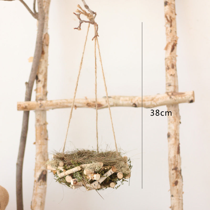 Decorative natural basket made of birch wood Kalsten