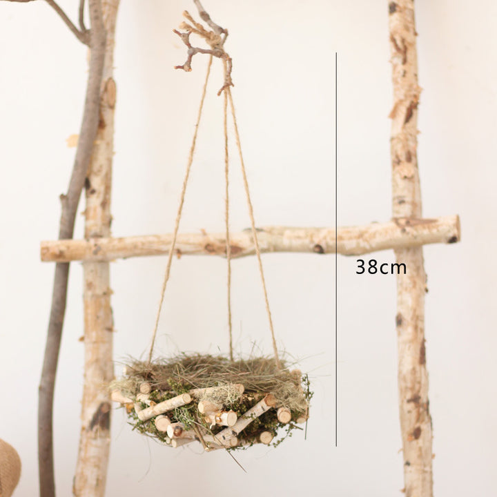 Decorative natural basket made of birch wood Kalsten
