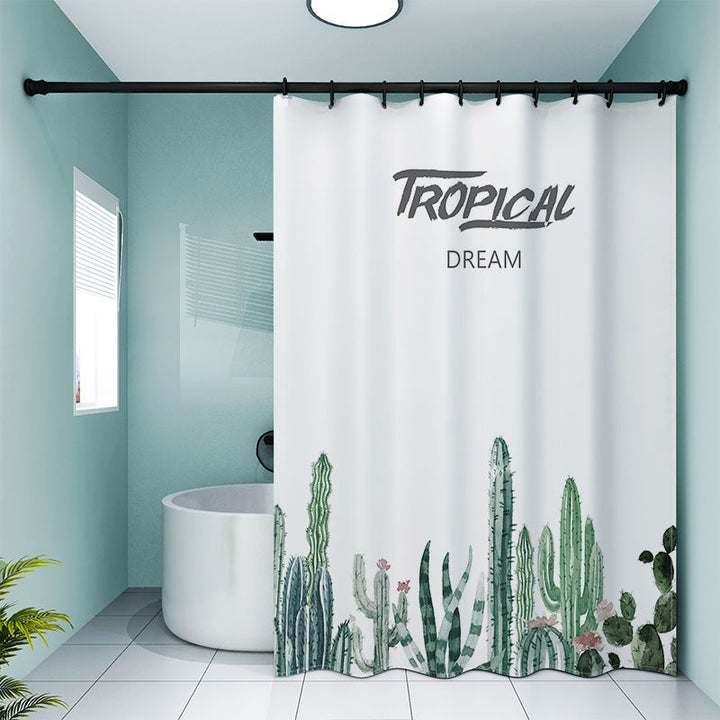 Tropical Cactus-Themed Shower Curtain Kalsten