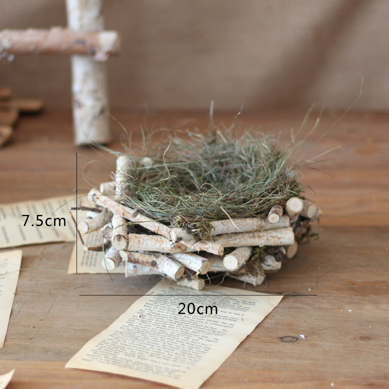 Decorative natural basket made of birch wood Kalsten