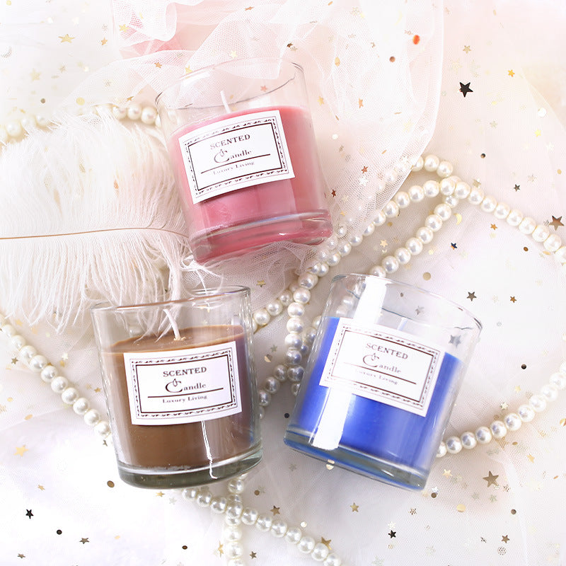 Aromatic Lavender-Scented Glass Candle in Gift Box