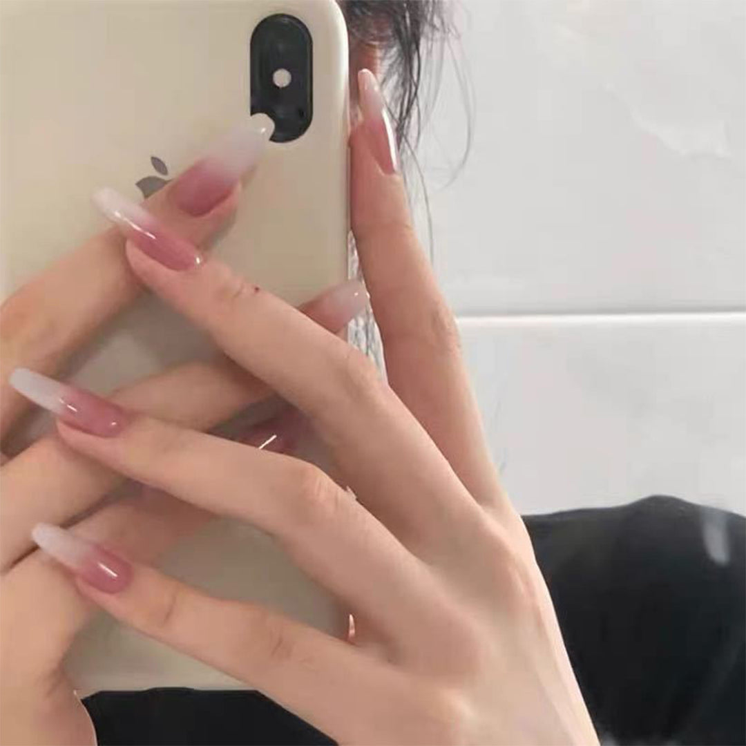 Artful nail extensions with ombre design Kalsten
