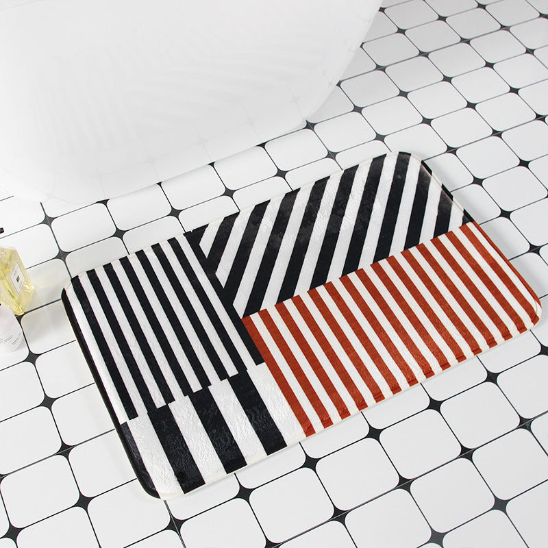 Contemporary Striped Bathroom Mat Kalsten