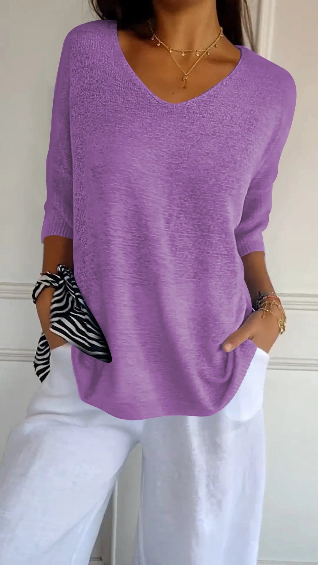 Kalsten | Smoothly knitted Sanbergs with V-neck