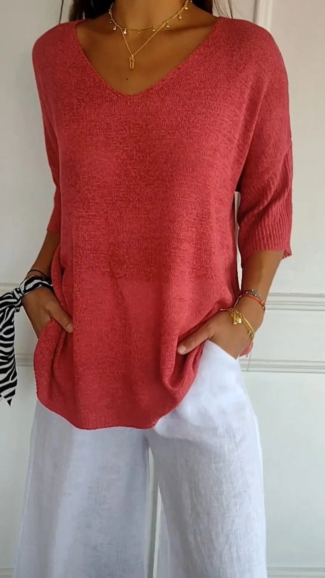 Kalsten | Smoothly knitted Sanbergs with V-neck