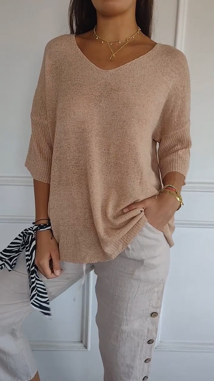 Kalsten | Smoothly knitted Sanbergs with V-neck