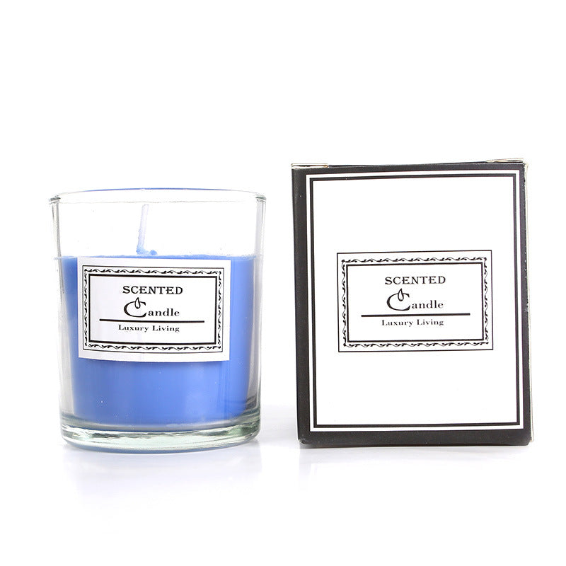 Aromatic Lavender-Scented Glass Candle in Gift Box