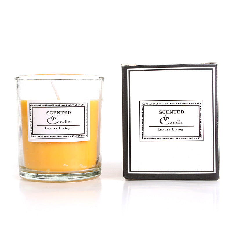 Aromatic Lavender-Scented Glass Candle in Gift Box