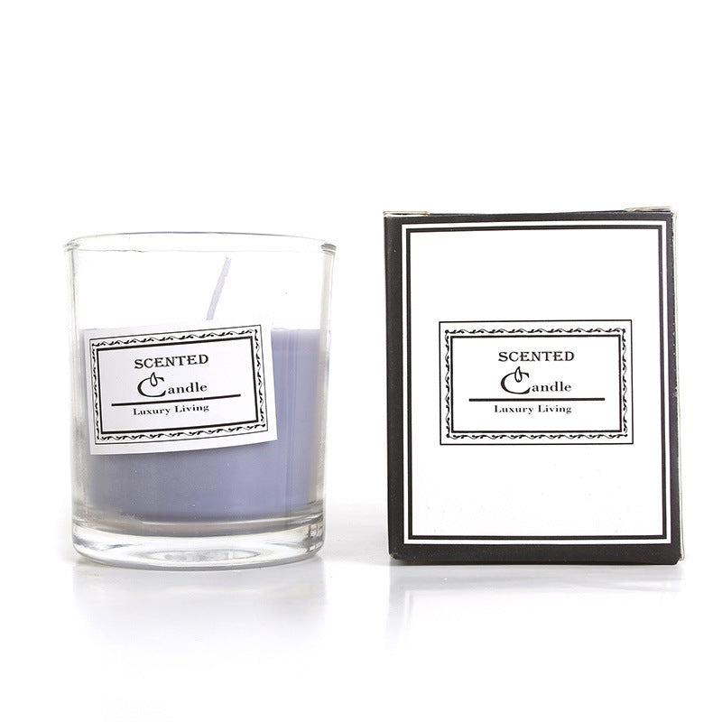 Aromatic Lavender-Scented Glass Candle in Gift Box