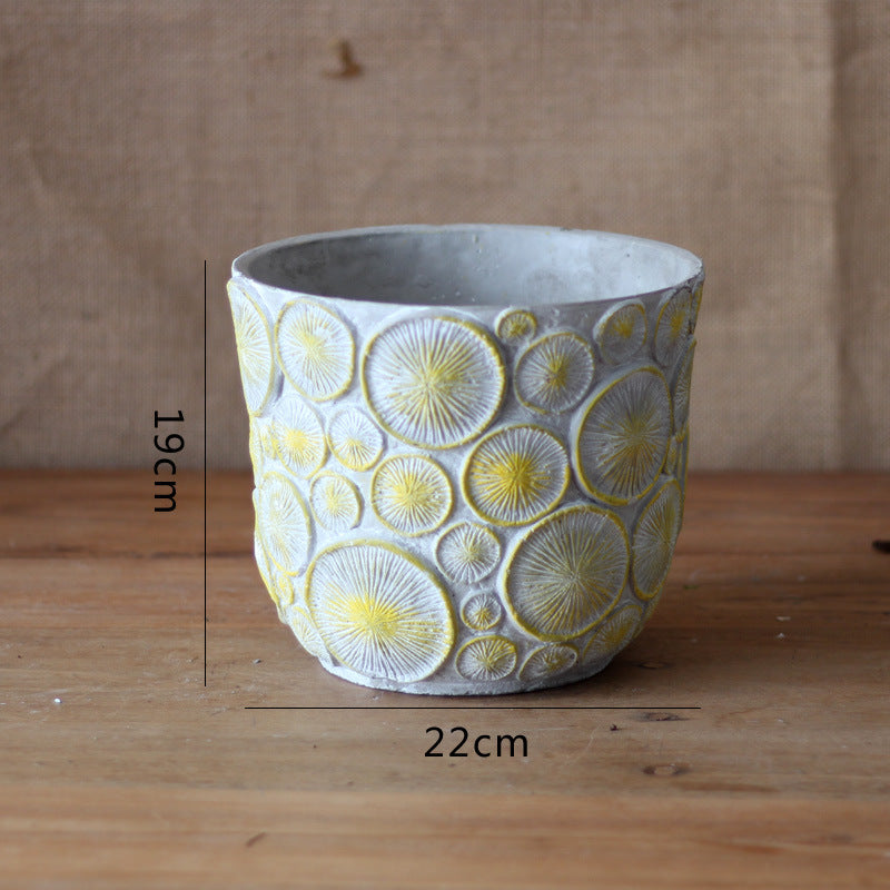 Decorative flower vase made of ceramic with relief structure Kalsten