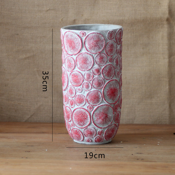Decorative flower vase made of ceramic with relief structure Kalsten