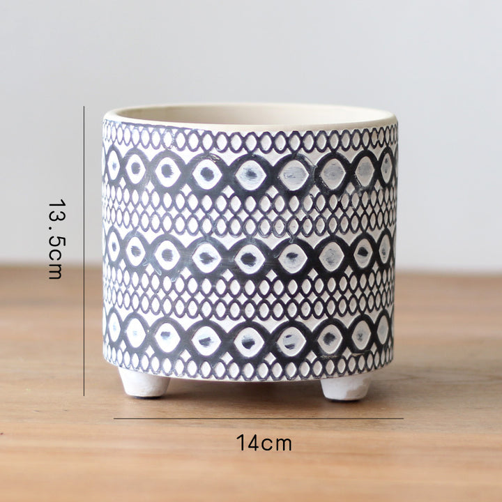 Decorative flower pot with elegant pattern Kalsten