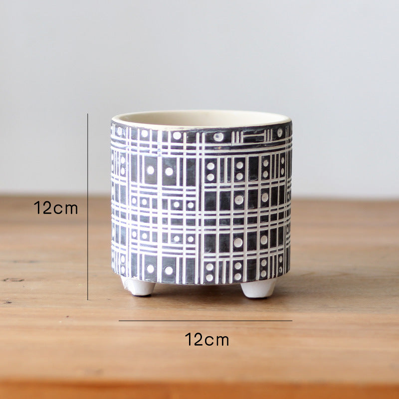 Decorative flower pot with elegant pattern Kalsten
