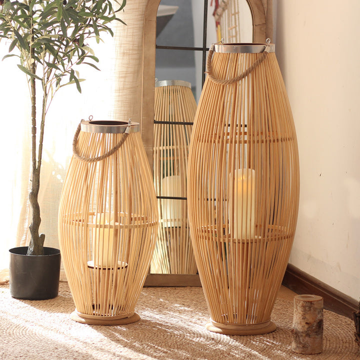 Stylish lantern made of woven material Kalsten