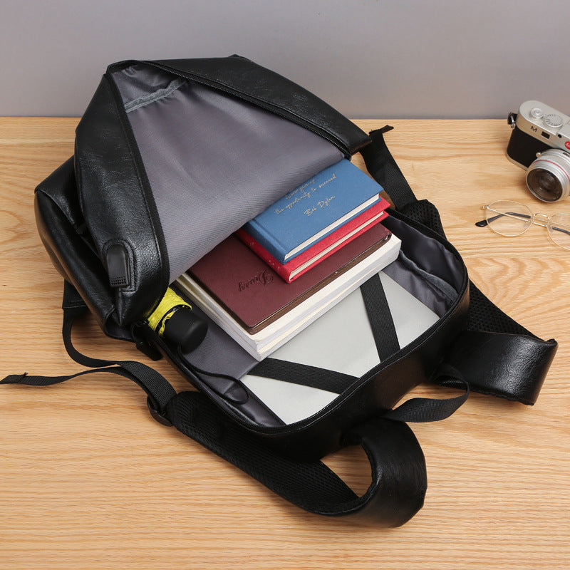 Eco-Friendly Textured Leather Laptop Backpack Kalsten