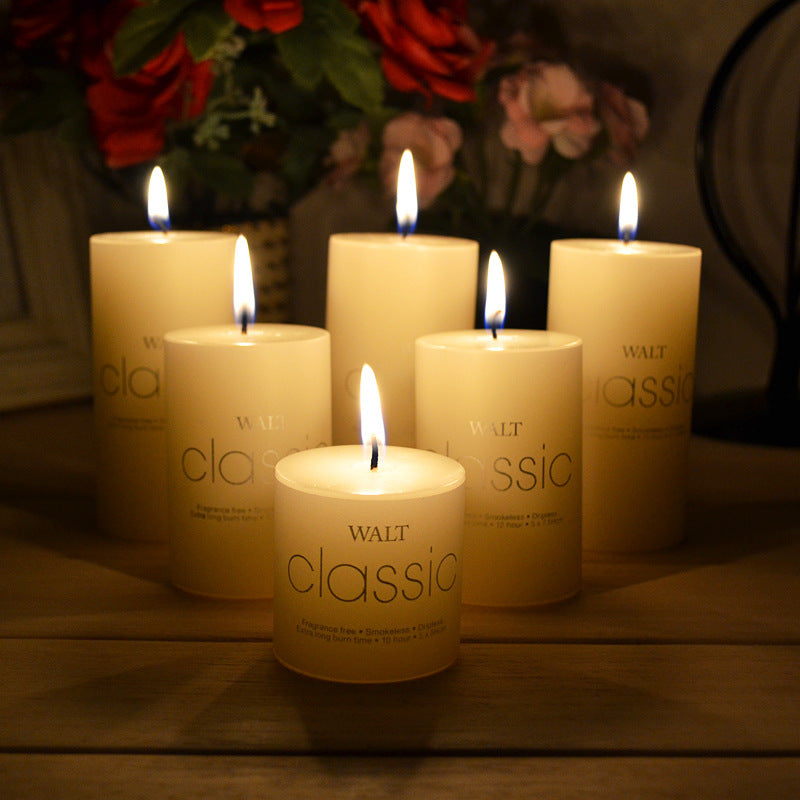 Small Classic Pillar Candle Short Cylinder Soy Wax Long-Burn
