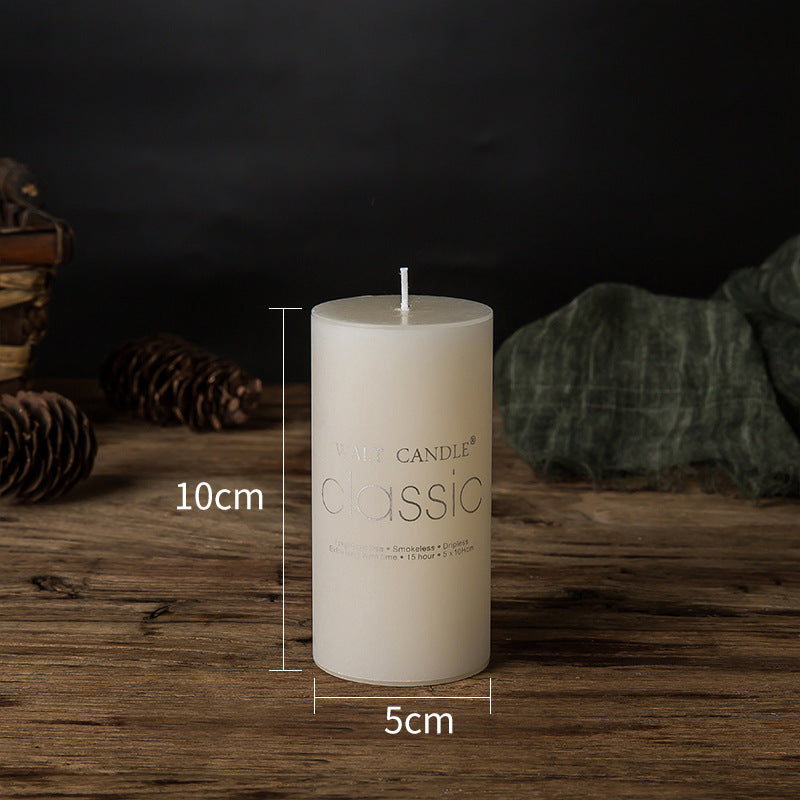Small Classic Pillar Candle Short Cylinder Soy Wax Long-Burn