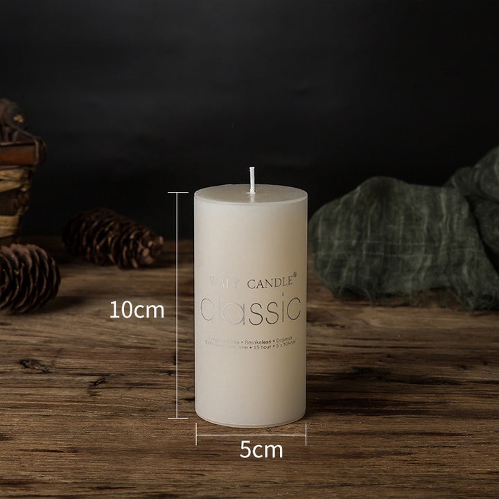 Small Classic Pillar Candle Short Cylinder Soy Wax Long-Burn