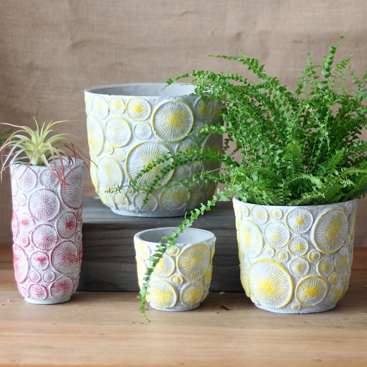 Decorative flower vase made of ceramic with relief structure Kalsten