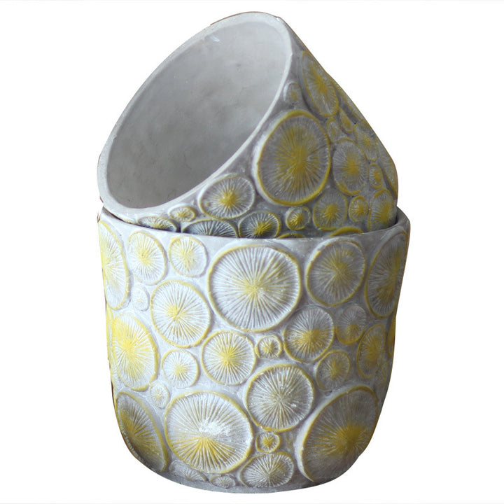 Decorative flower vase made of ceramic with relief structure Kalsten