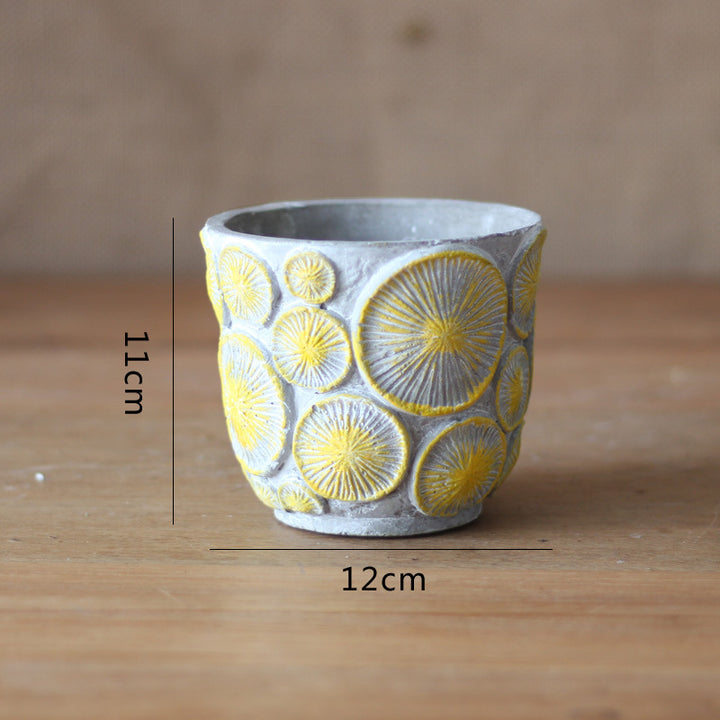 Decorative flower vase made of ceramic with relief structure Kalsten
