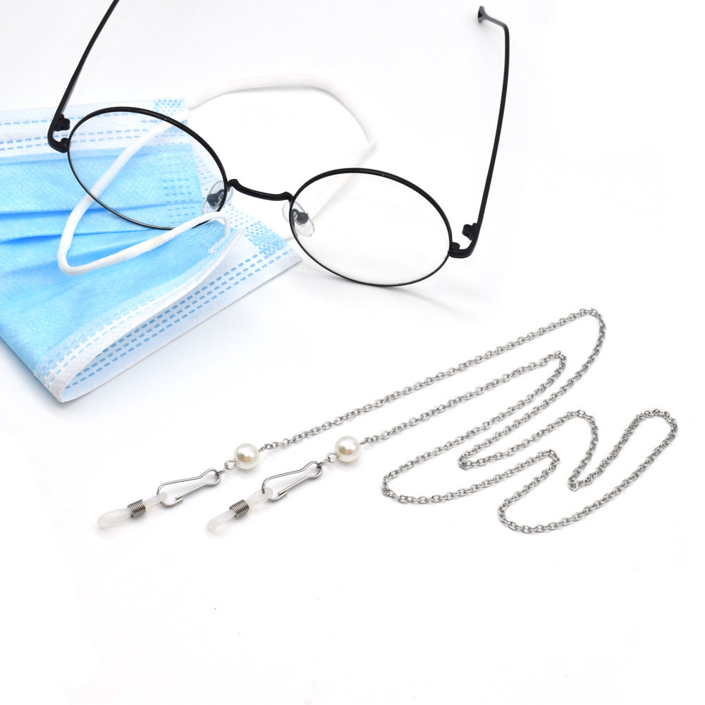Elegant Pearl-Embellished Eyewear Chain Kalsten