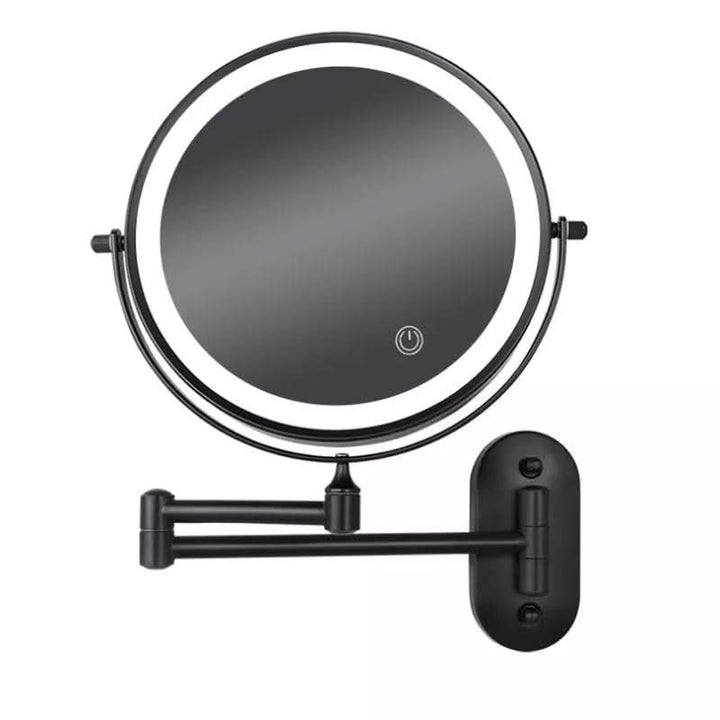 Kalsten | Black LED Rechargeable Makeup Mirror – 3-Color Light