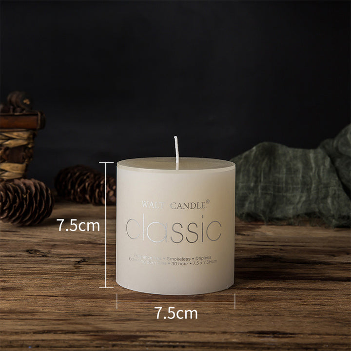 Small Classic Pillar Candle Short Cylinder Soy Wax Long-Burn