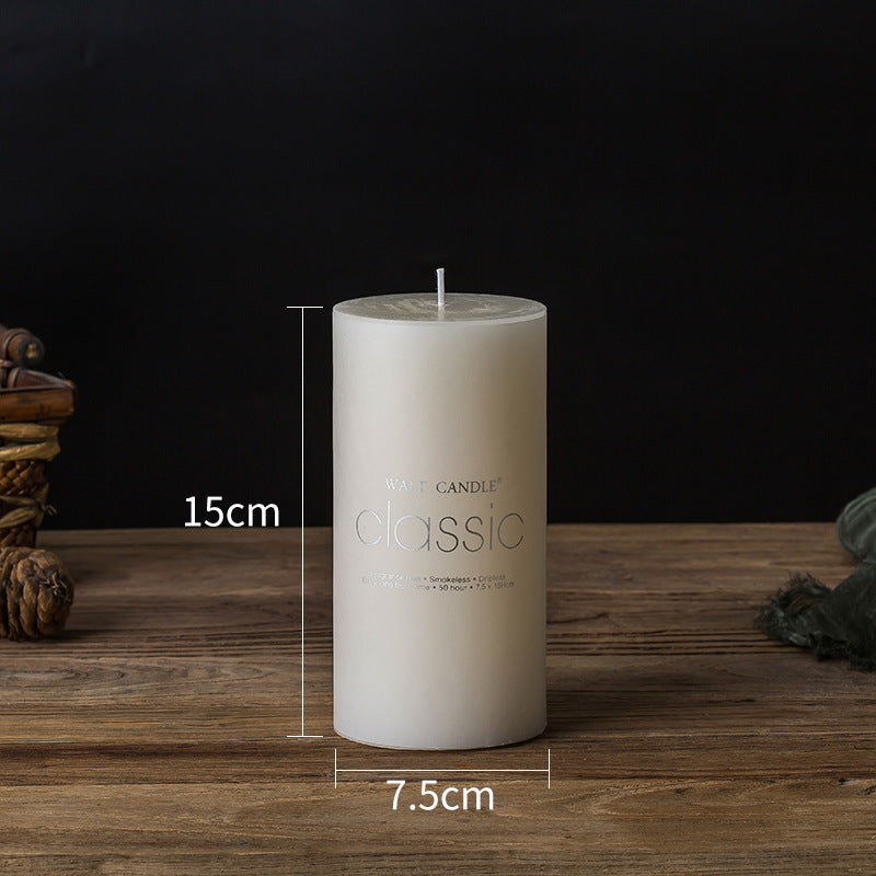 Small Classic Pillar Candle Short Cylinder Soy Wax Long-Burn