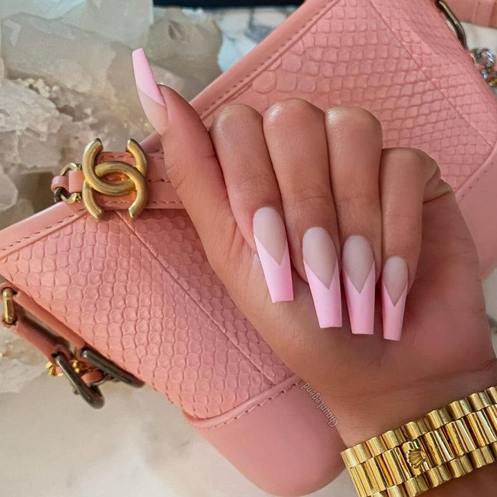 Artistic Nail Extensions with Elegant V-Shape Kalsten