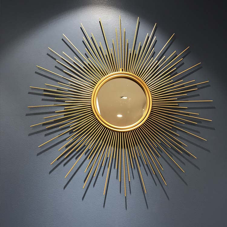 Sunburst Decorative Wall Mirror with Radiating Rays Kalsten