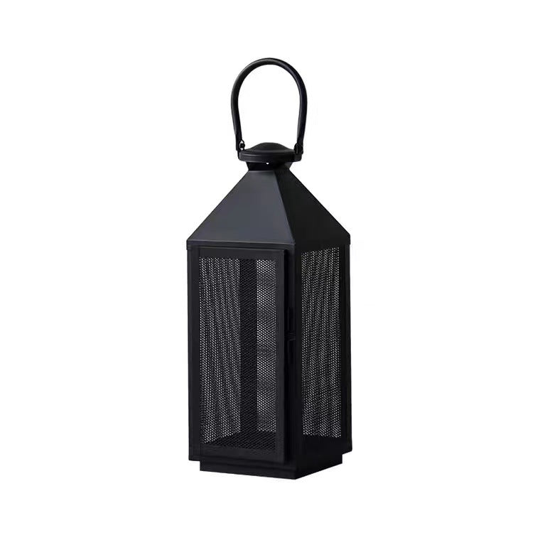 Decorative Mesh Metal Candle Lantern Trio with Hinged Door and Carry Handle Kalsten