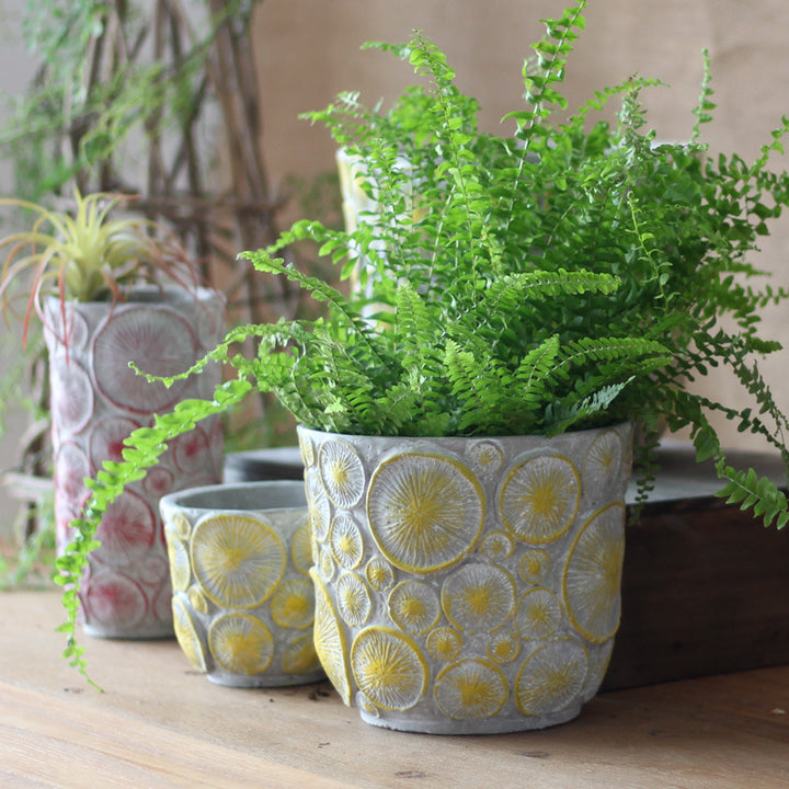 Decorative flower vase made of ceramic with relief structure Kalsten