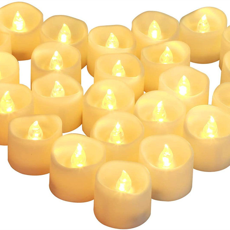 Battery-Powered Wax-Like Flicker Tealight Candle Set Kalsten
