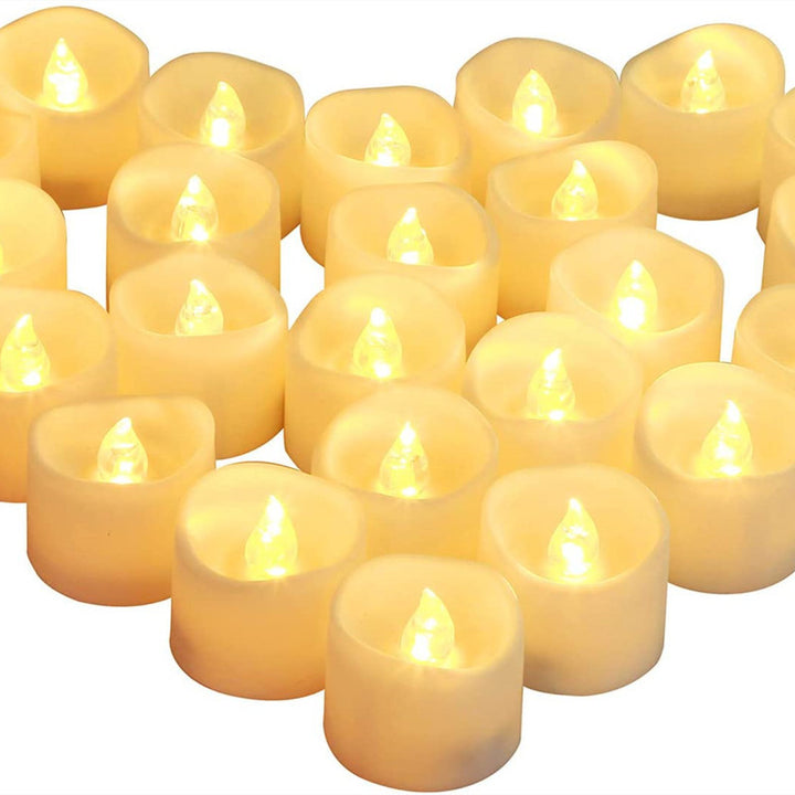 Battery-Powered Wax-Like Flicker Tealight Candle Set Kalsten