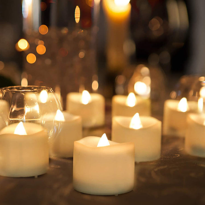 Battery-Powered Wax-Like Flicker Tealight Candle Set Kalsten