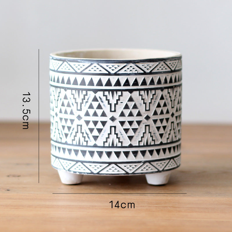 Decorative flower pot with elegant pattern Kalsten