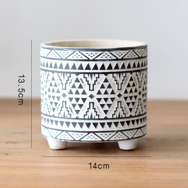 Decorative flower pot with elegant pattern Kalsten