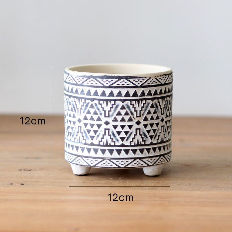 Decorative flower pot with elegant pattern Kalsten
