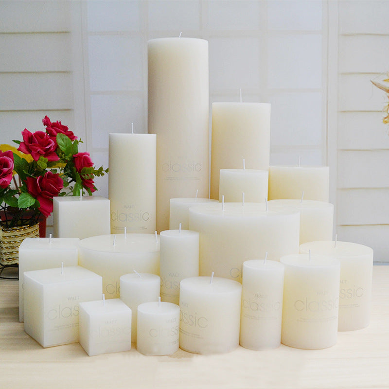 Small Classic Pillar Candle Short Cylinder Soy Wax Long-Burn