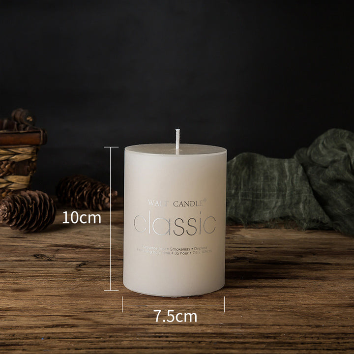 Small Classic Pillar Candle Short Cylinder Soy Wax Long-Burn