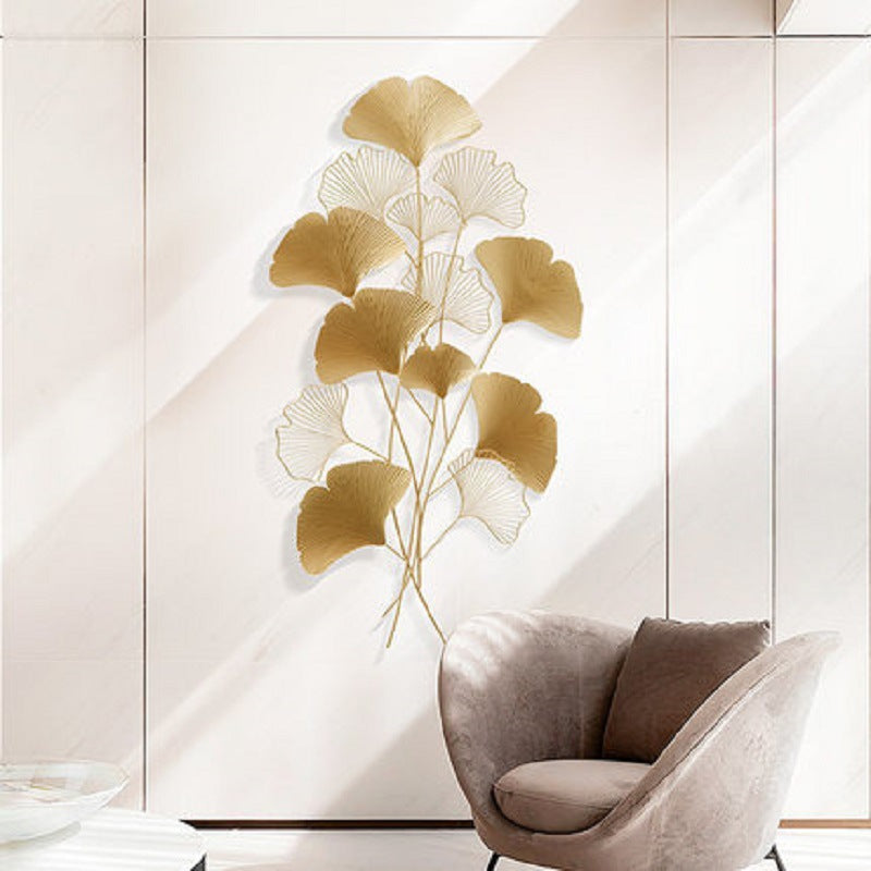 Contemporary Ginkgo Leaf Wall Sculpture Kalsten