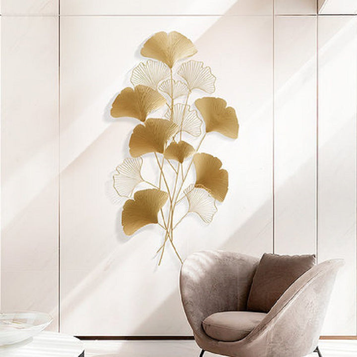 Contemporary Ginkgo Leaf Wall Sculpture Kalsten
