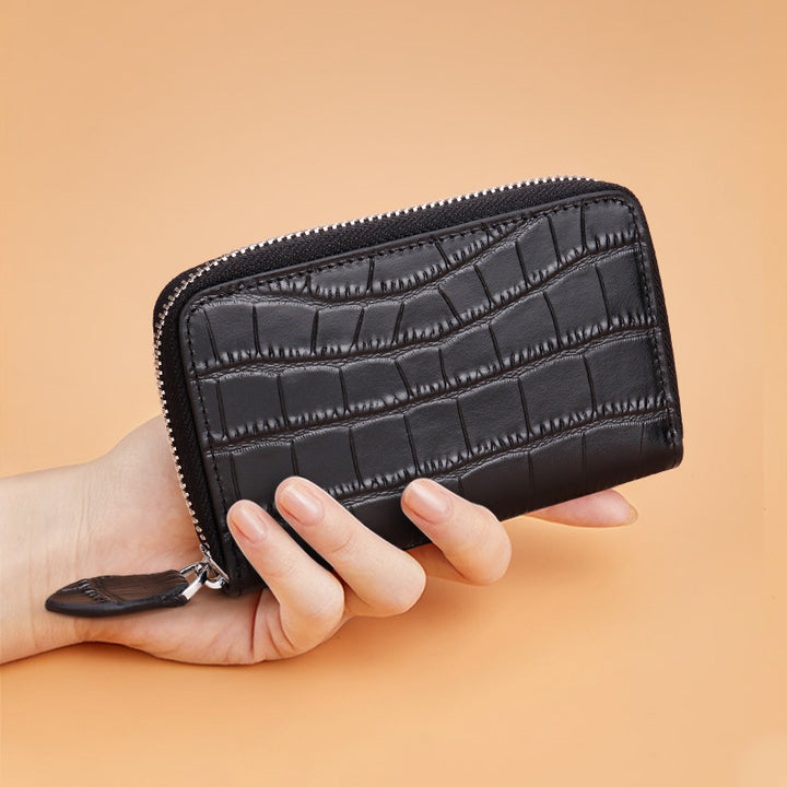 Premium Textured Leather Zip Wallet kalsten