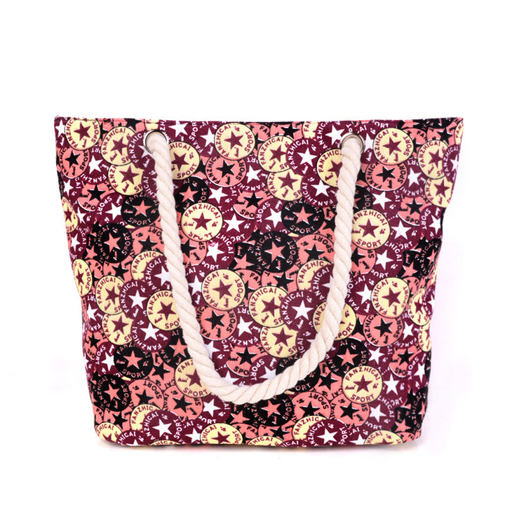 Large and Colorful Beach Bag with Mandala Pattern Kalsten