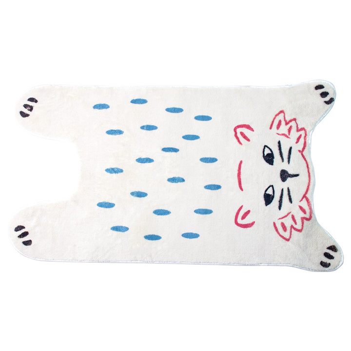 Round living room rug with graphic diamond pattern and soft short pile Kalsten