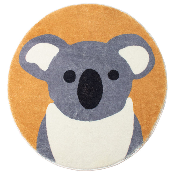 Round living room rug with graphic diamond pattern and soft short pile Kalsten